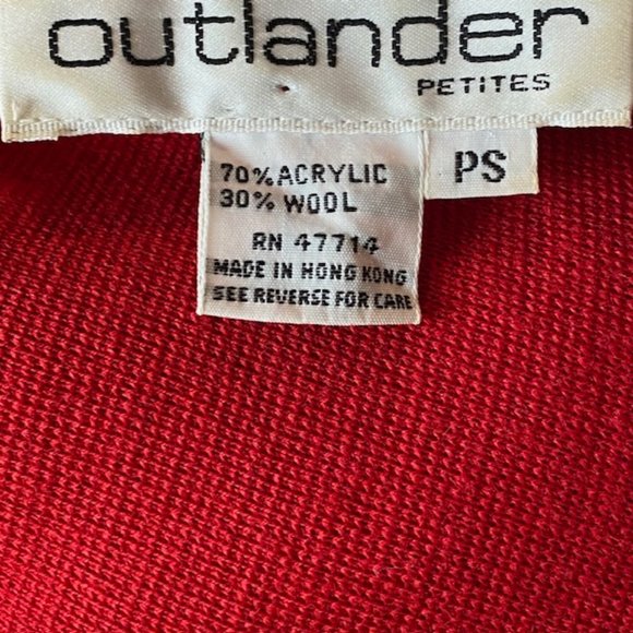 Outlander Red Midi Dress - Wool Blend - Petite Small - Vintage - Picture 11 of 15